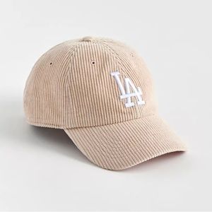 LA Dodgers Light Pink Corduroy Baseball Hat